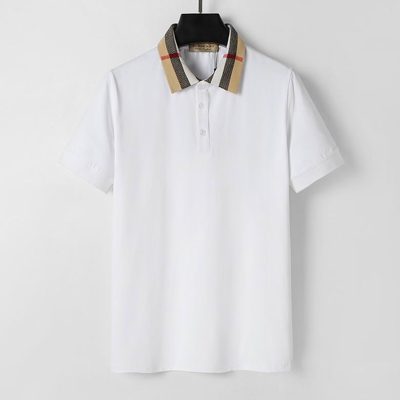 Wholesale Cheap B urberry Short Sleeve Lapel Replica T Shirts for Sale
