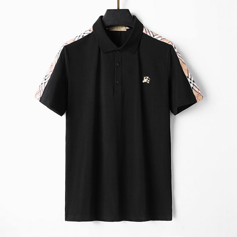 Wholesale Cheap B urberry Short Sleeve Lapel Replica T Shirts for Sale