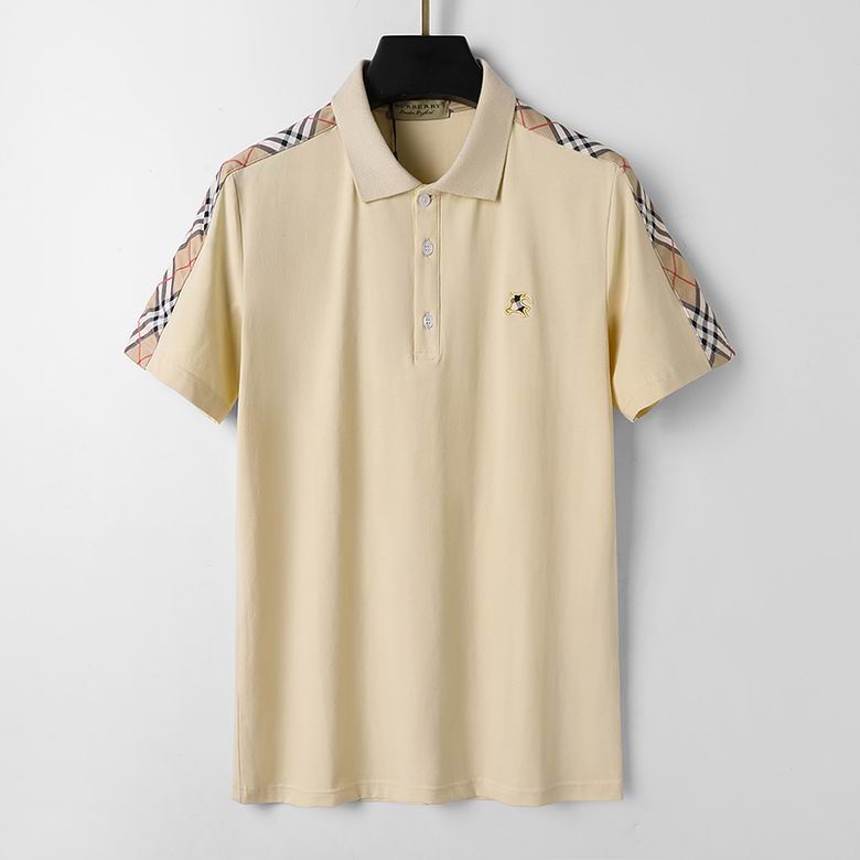 Wholesale Cheap B urberry Short Sleeve Lapel Replica T Shirts for Sale