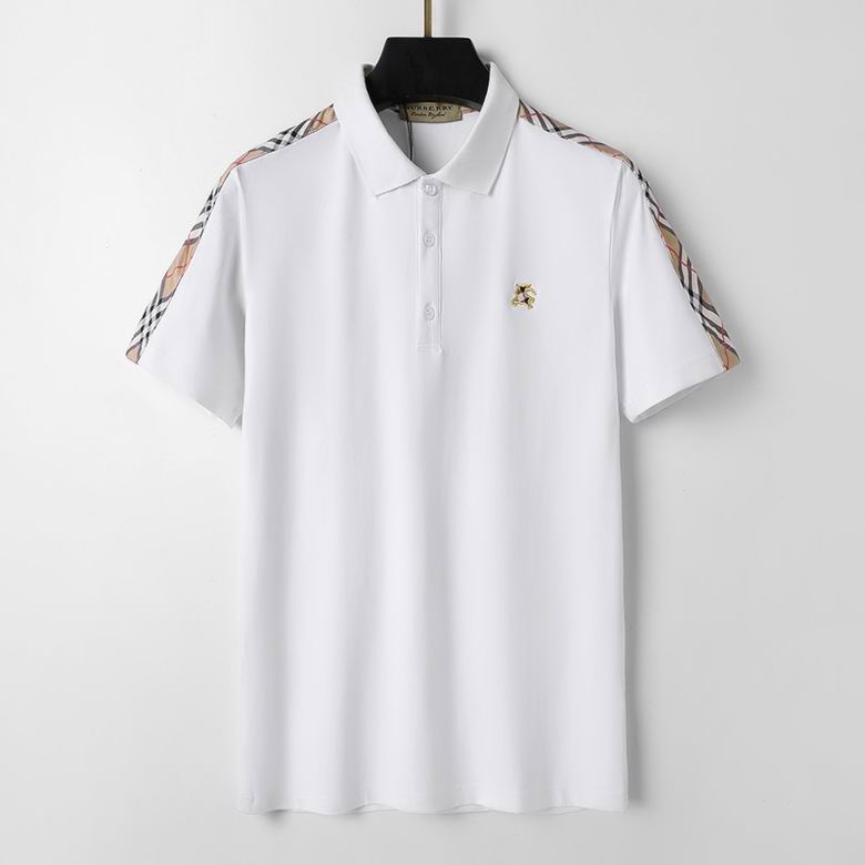 Wholesale Cheap B urberry Short Sleeve Lapel Replica T Shirts for Sale