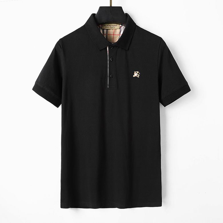 Wholesale Cheap B urberry Short Sleeve Lapel Replica T Shirts for Sale