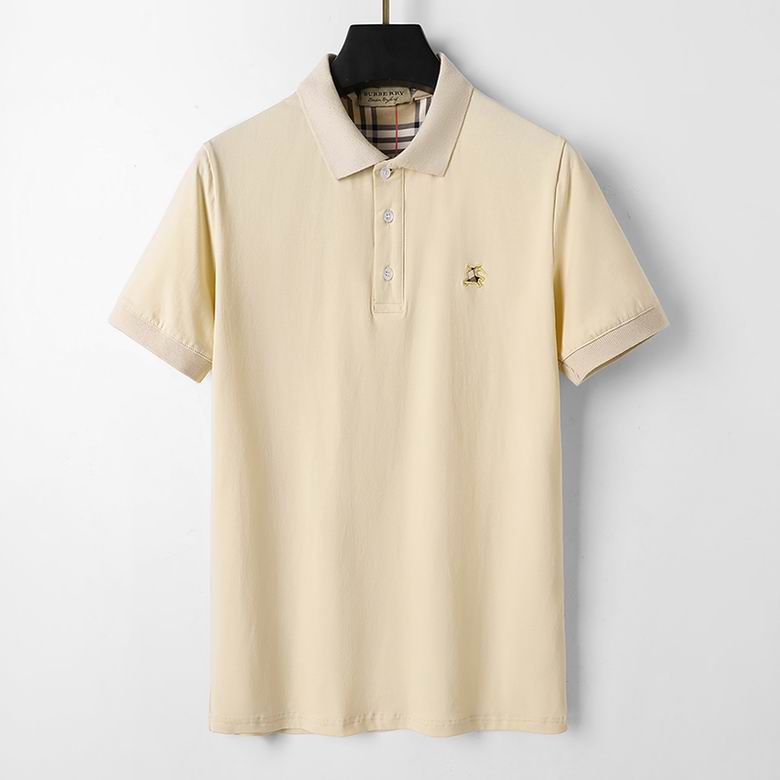Wholesale Cheap B urberry Short Sleeve Lapel Replica T Shirts for Sale