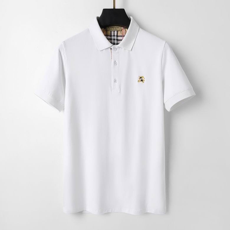 Wholesale Cheap B urberry Short Sleeve Lapel Replica T Shirts for Sale