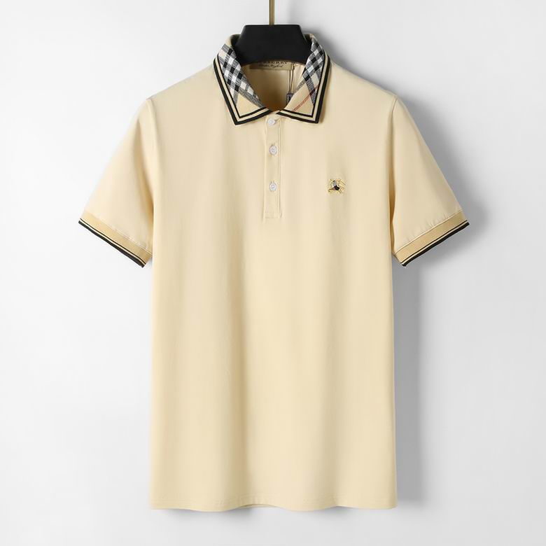 Wholesale Cheap B urberry Short Sleeve Lapel Replica T Shirts for Sale