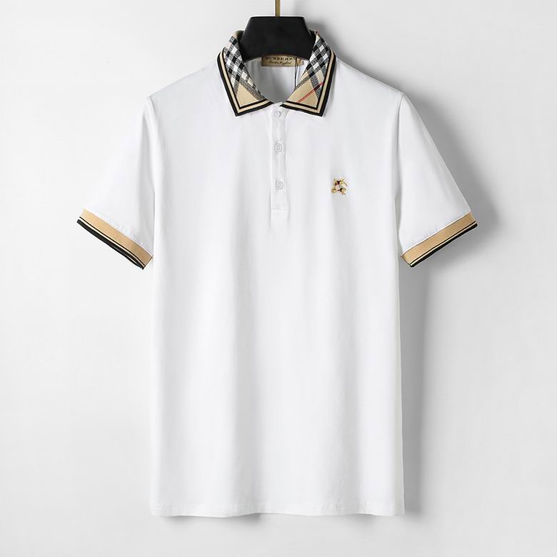 Wholesale Cheap B urberry Short Sleeve Lapel Replica T Shirts for Sale