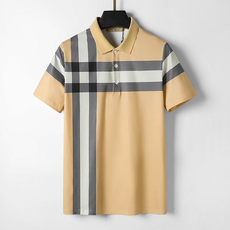 Wholesale Cheap B urberry Short Sleeve Lapel Replica T Shirts for Sale