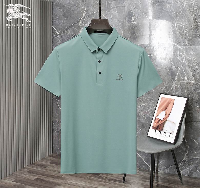 Wholesale Cheap B urberry Short Sleeve Lapel Replica T Shirts for Sale