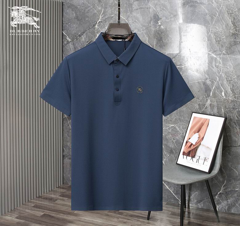 Wholesale Cheap B urberry Short Sleeve Lapel Replica T Shirts for Sale