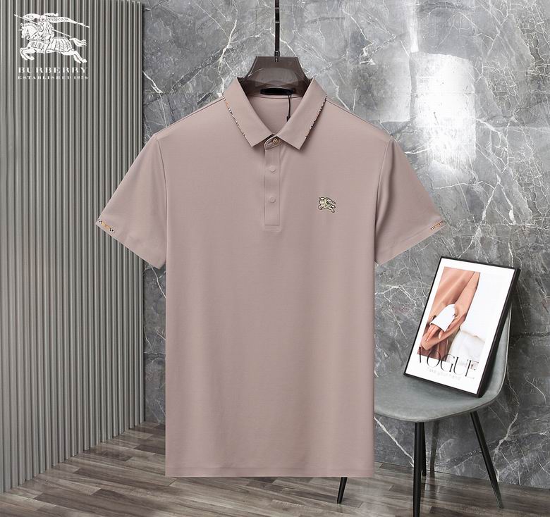 Wholesale Cheap B urberry Short Sleeve Lapel Replica T Shirts for Sale