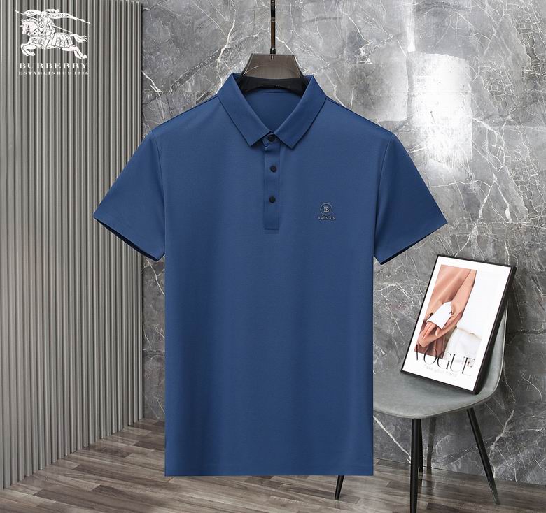 Wholesale Cheap B urberry Short Sleeve Lapel Replica T Shirts for Sale