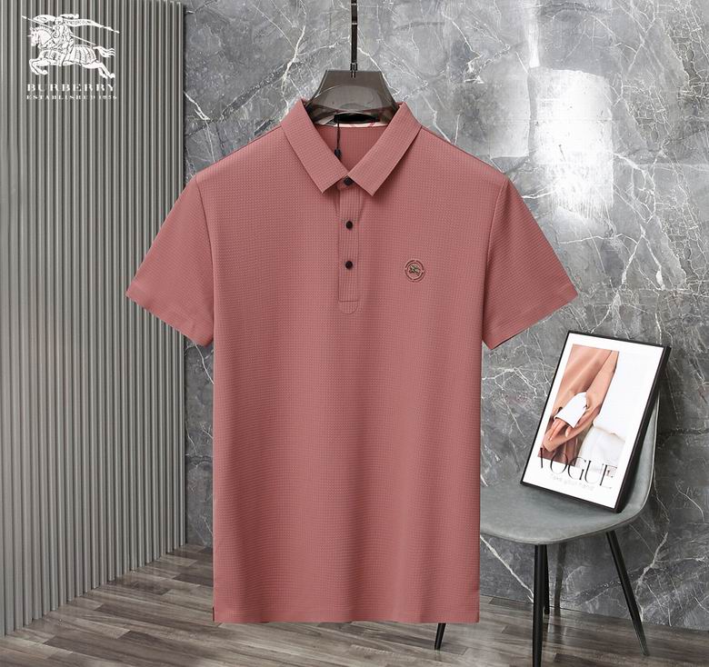 Wholesale Cheap B urberry Short Sleeve Lapel Replica T Shirts for Sale