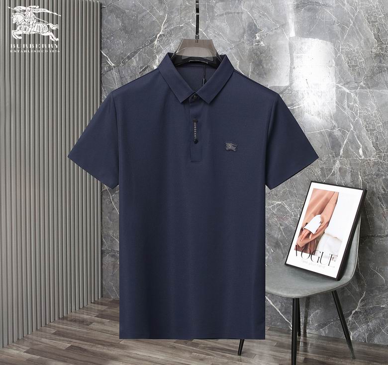 Wholesale Cheap B urberry Short Sleeve Lapel Replica T Shirts for Sale