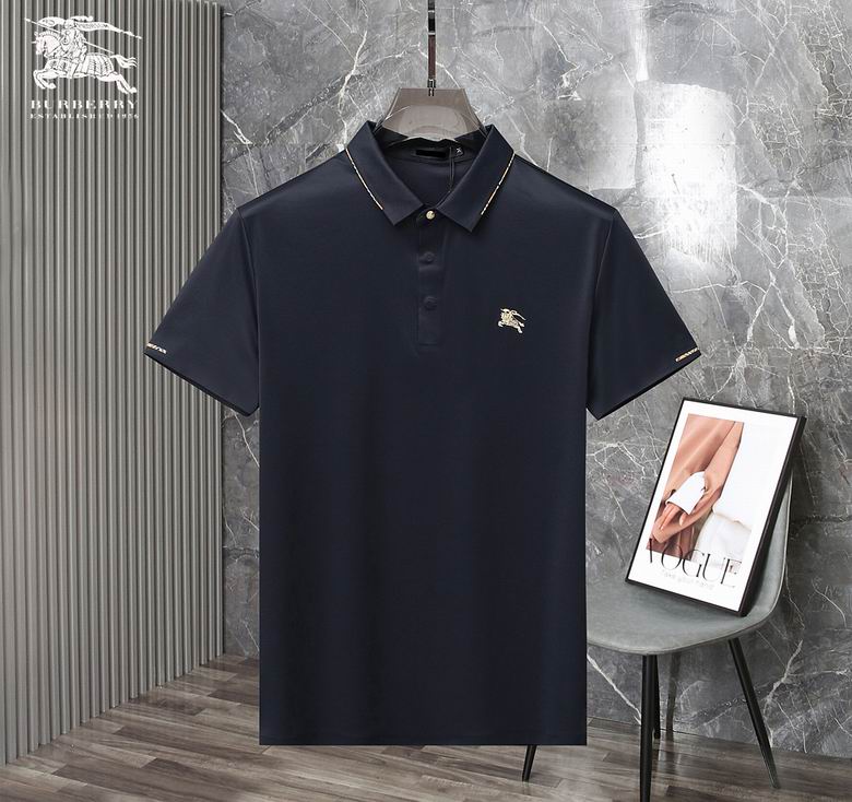 Wholesale Cheap B urberry Short Sleeve Lapel Replica T Shirts for Sale