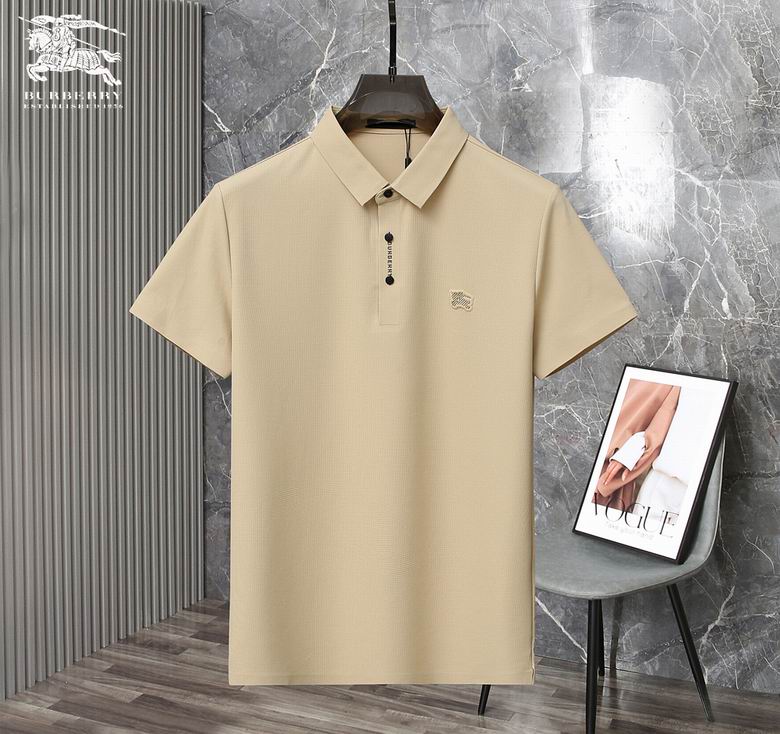 Wholesale Cheap B urberry Short Sleeve Lapel Replica T Shirts for Sale