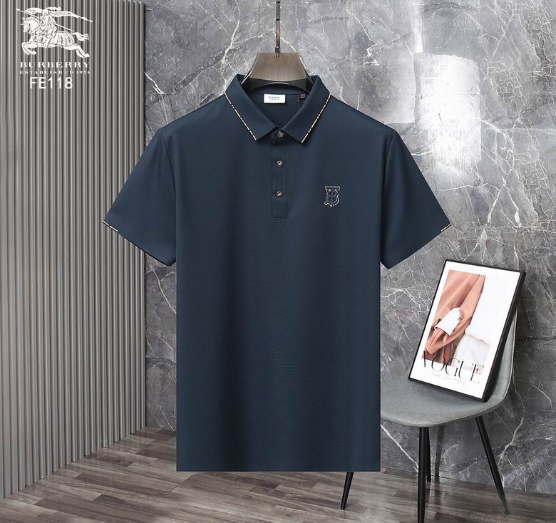 Wholesale Cheap B urberry Short Sleeve Lapel Replica T Shirts for Sale
