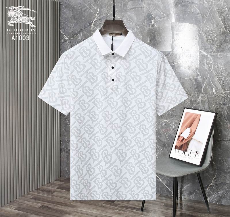Wholesale Cheap B urberry Short Sleeve Lapel Replica T Shirts for Sale
