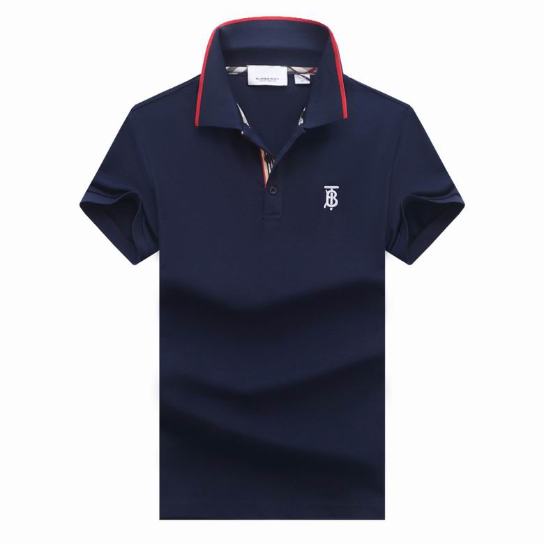 Wholesale Cheap B urberry Short Sleeve Lapel Replica T Shirts for Sale