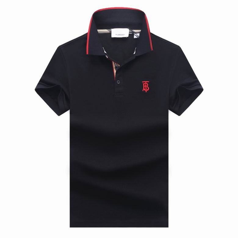 Wholesale Cheap B urberry Short Sleeve Lapel Replica T Shirts for Sale