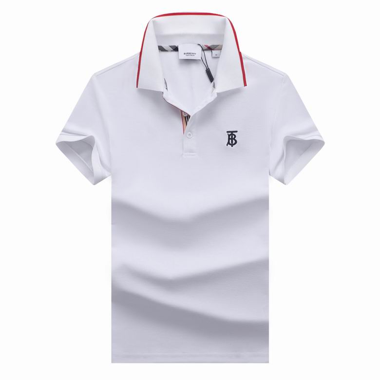 Wholesale Cheap B urberry Short Sleeve Lapel Replica T Shirts for Sale