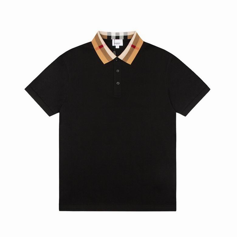 Wholesale Cheap B urberry Short Sleeve Lapel Replica T Shirts for Sale