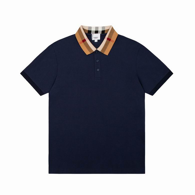 Wholesale Cheap B urberry Short Sleeve Lapel Replica T Shirts for Sale