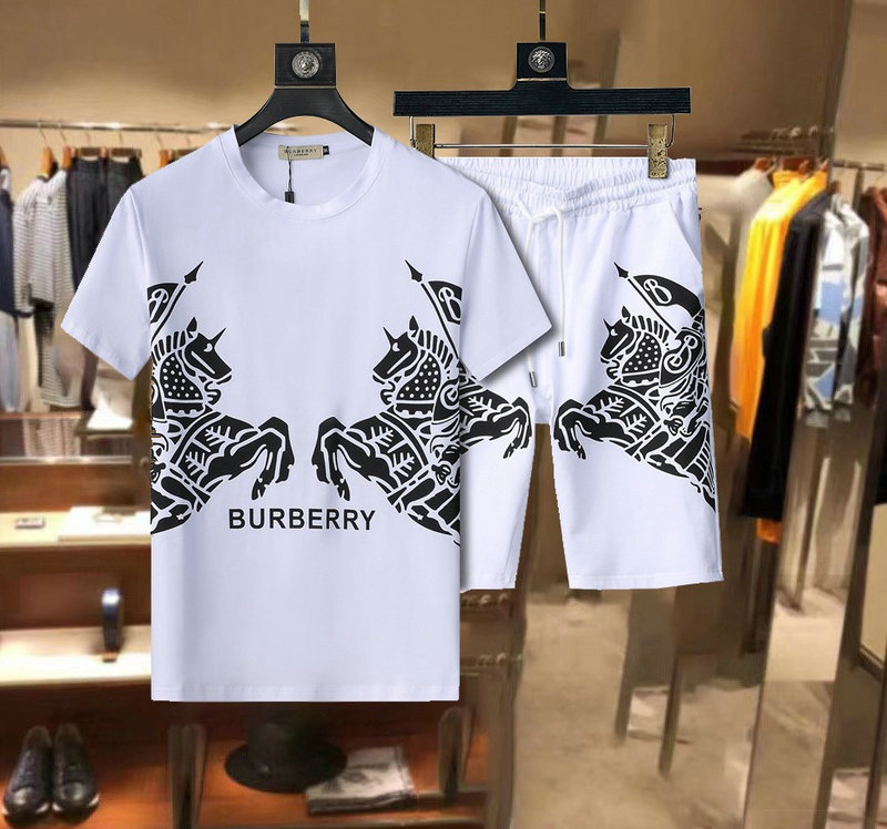 Wholesale Cheap B urberry Short Sleeve Tracksuits for Sale