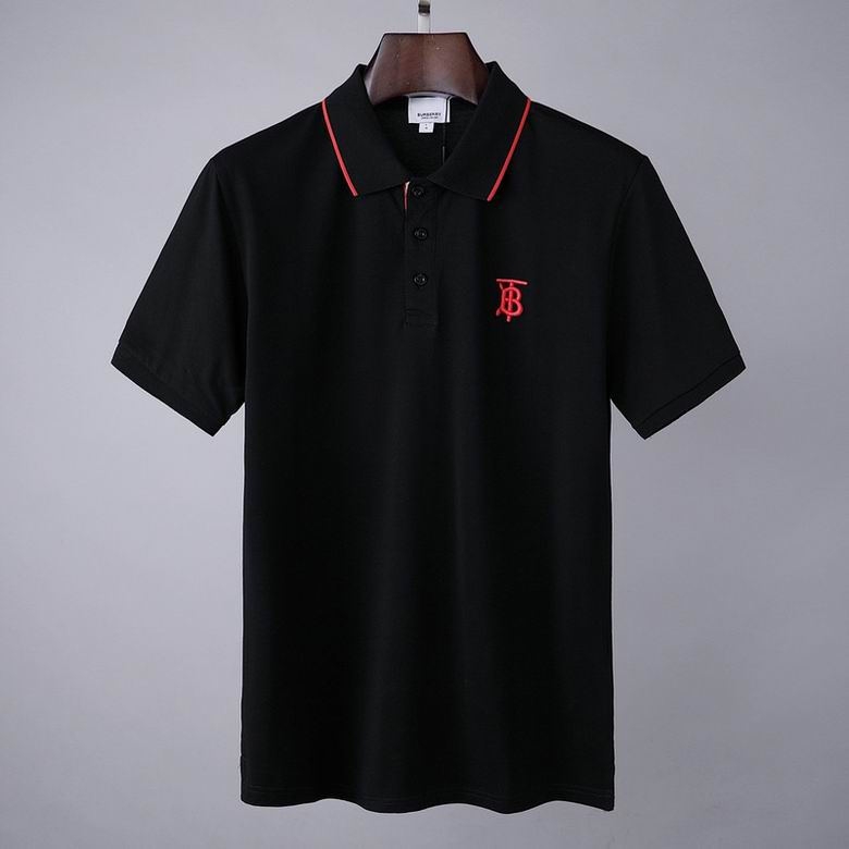 Wholesale Cheap B urberry Short Sleeve Lapel Replica T Shirts for Sale