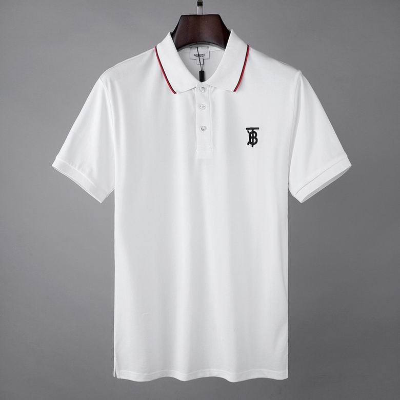 Wholesale Cheap B urberry Short Sleeve Lapel Replica T Shirts for Sale