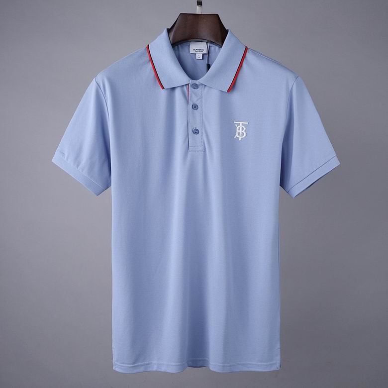 Wholesale Cheap B urberry Short Sleeve Lapel Replica T Shirts for Sale