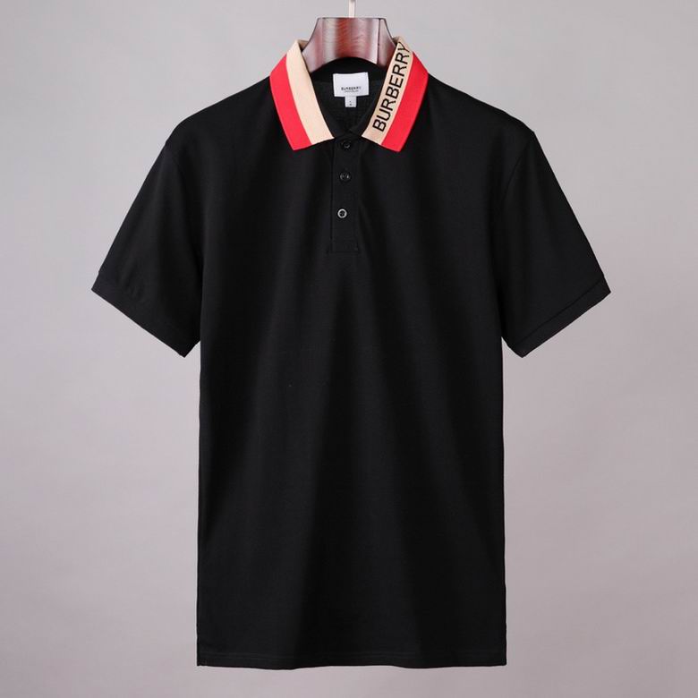 Wholesale Cheap B urberry Short Sleeve Lapel Replica T Shirts for Sale