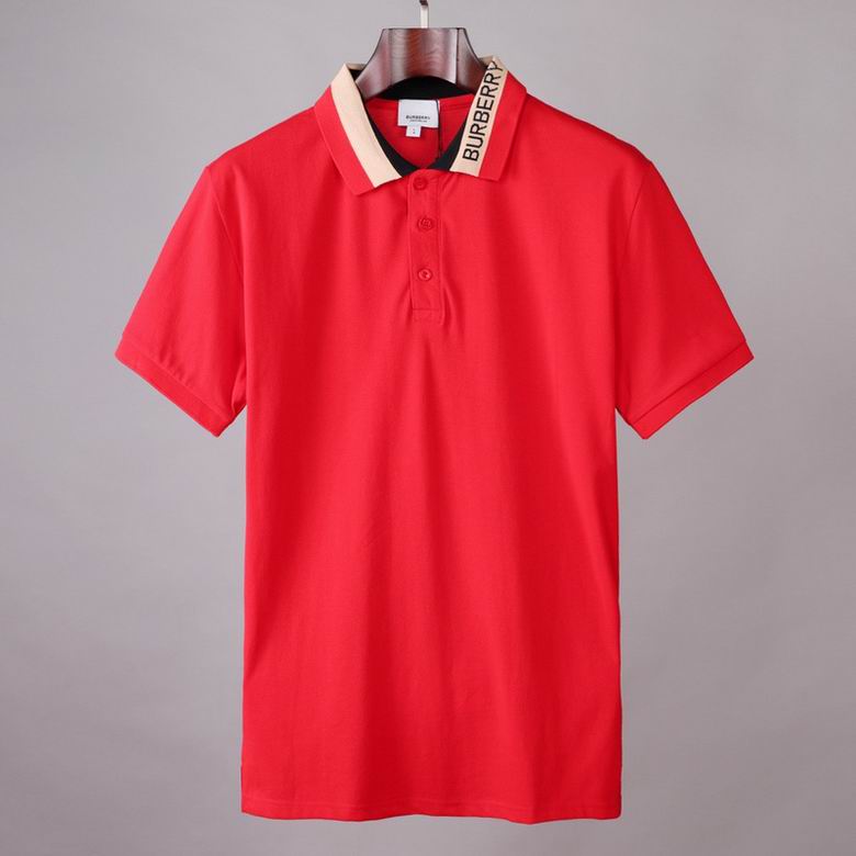 Wholesale Cheap B urberry Short Sleeve Lapel Replica T Shirts for Sale