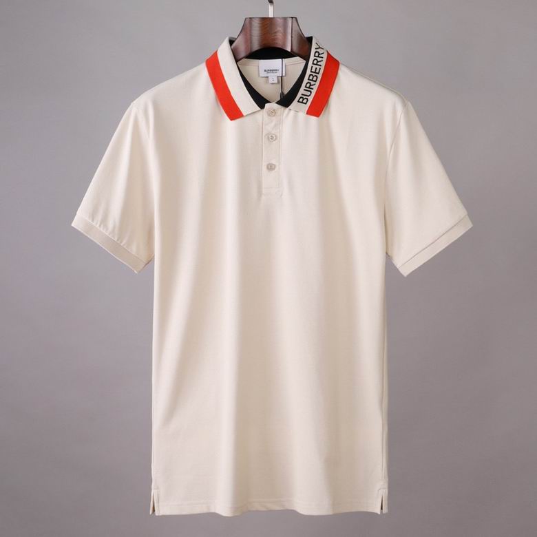 Wholesale Cheap B urberry Short Sleeve Lapel Replica T Shirts for Sale