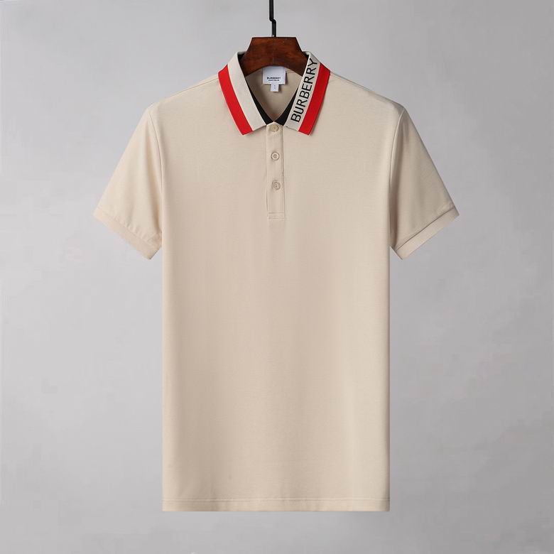 Wholesale Cheap B urberry Short Sleeve Lapel Replica T Shirts for Sale