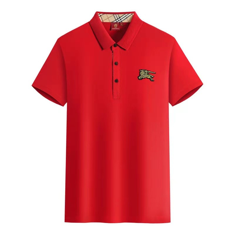 Wholesale Cheap B urberry Short Sleeve Lapel Replica T Shirts for Sale