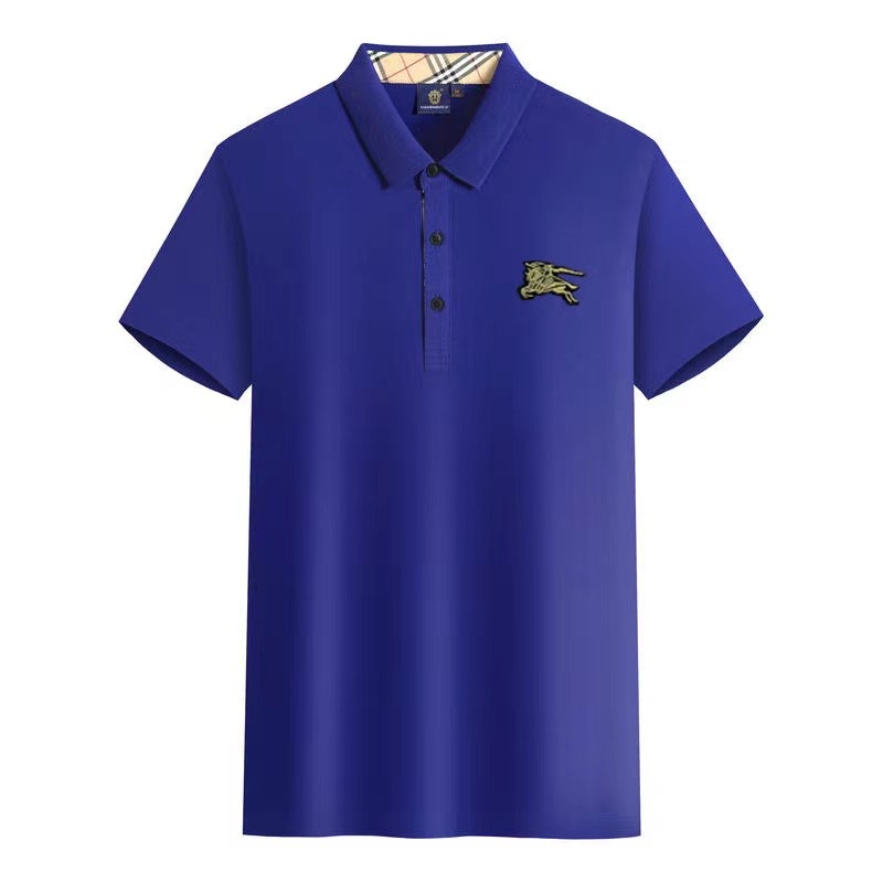 Wholesale Cheap B urberry Short Sleeve Lapel Replica T Shirts for Sale