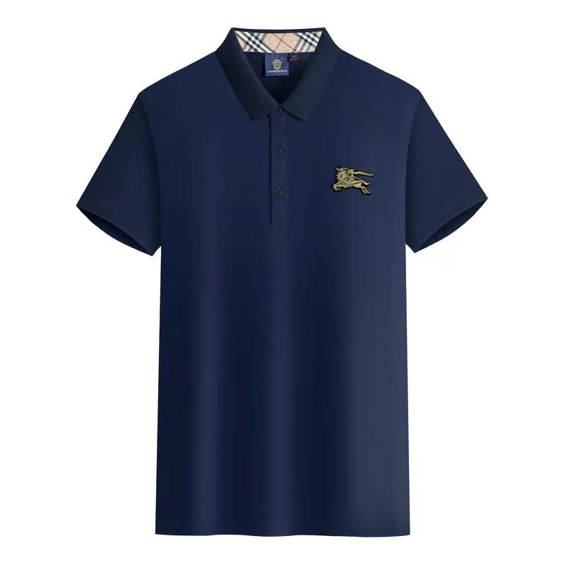 Wholesale Cheap B urberry Short Sleeve Lapel Replica T Shirts for Sale