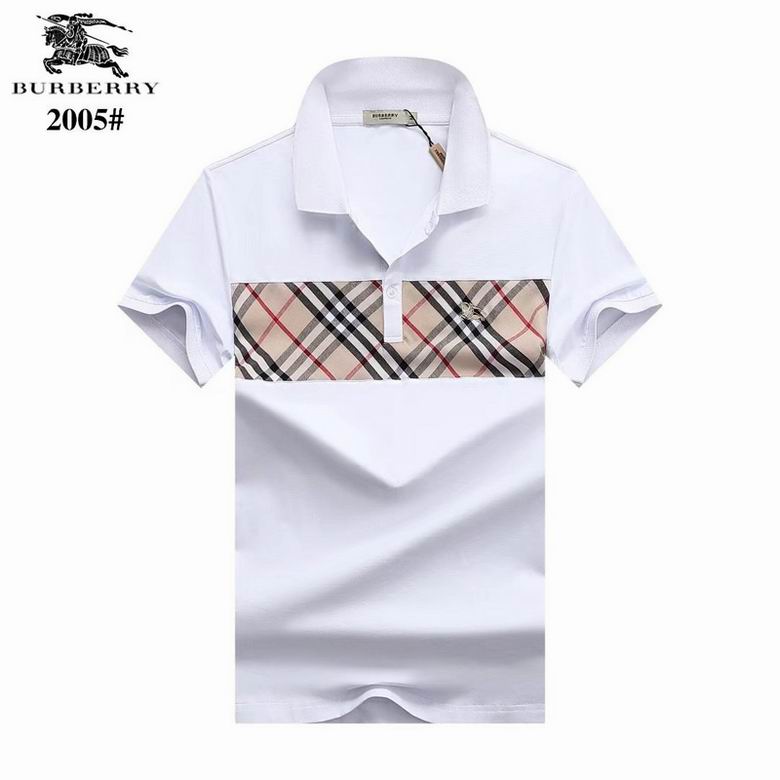 Wholesale Cheap B urberry Short Sleeve Lapel Replica T Shirts for Sale
