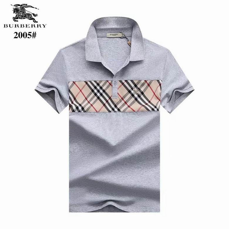 Wholesale Cheap B urberry Short Sleeve Lapel Replica T Shirts for Sale