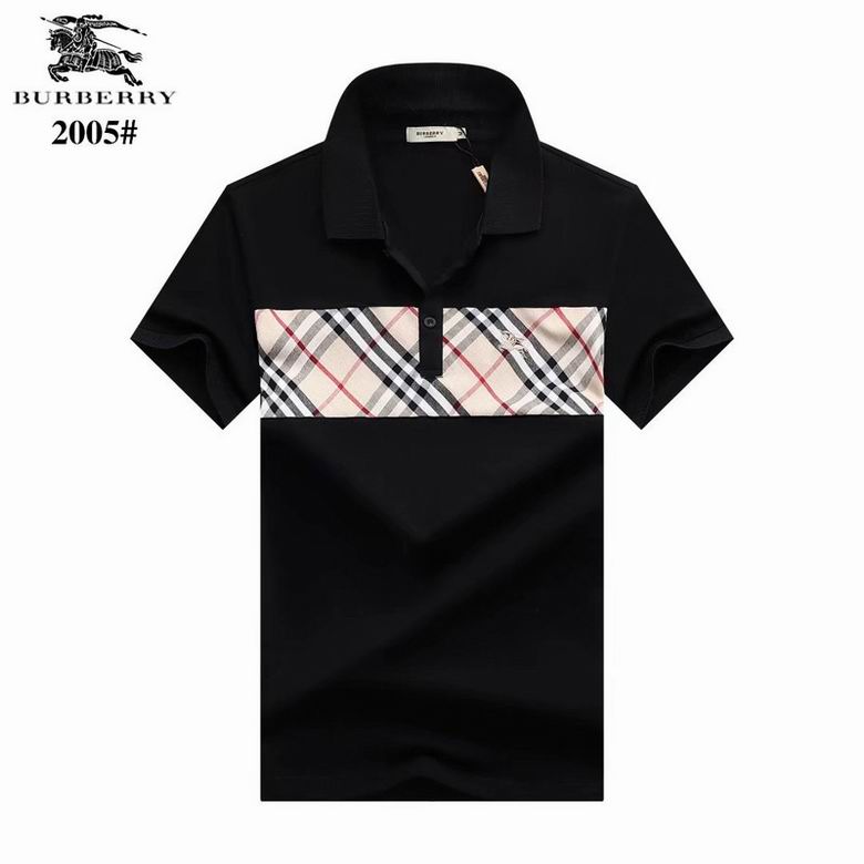 Wholesale Cheap B urberry Short Sleeve Lapel Replica T Shirts for Sale