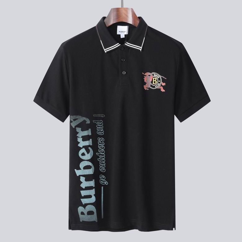 Wholesale Cheap B urberry Short Sleeve Lapel Replica T Shirts for Sale