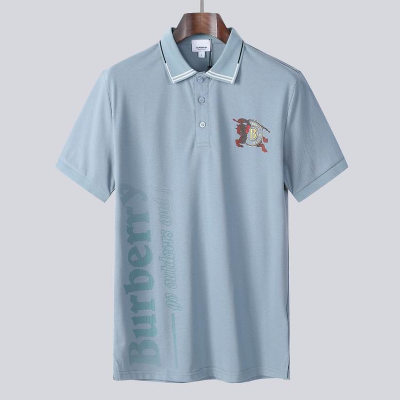 Wholesale Cheap B urberry Short Sleeve Lapel Replica T Shirts for Sale