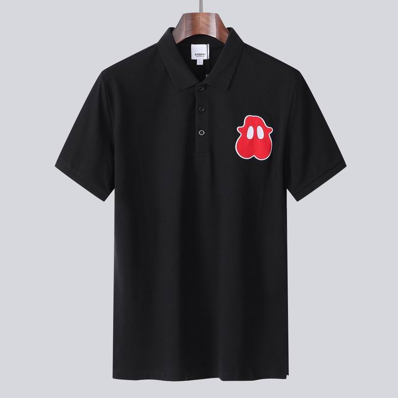 Wholesale Cheap B urberry Short Sleeve Lapel Replica T Shirts for Sale