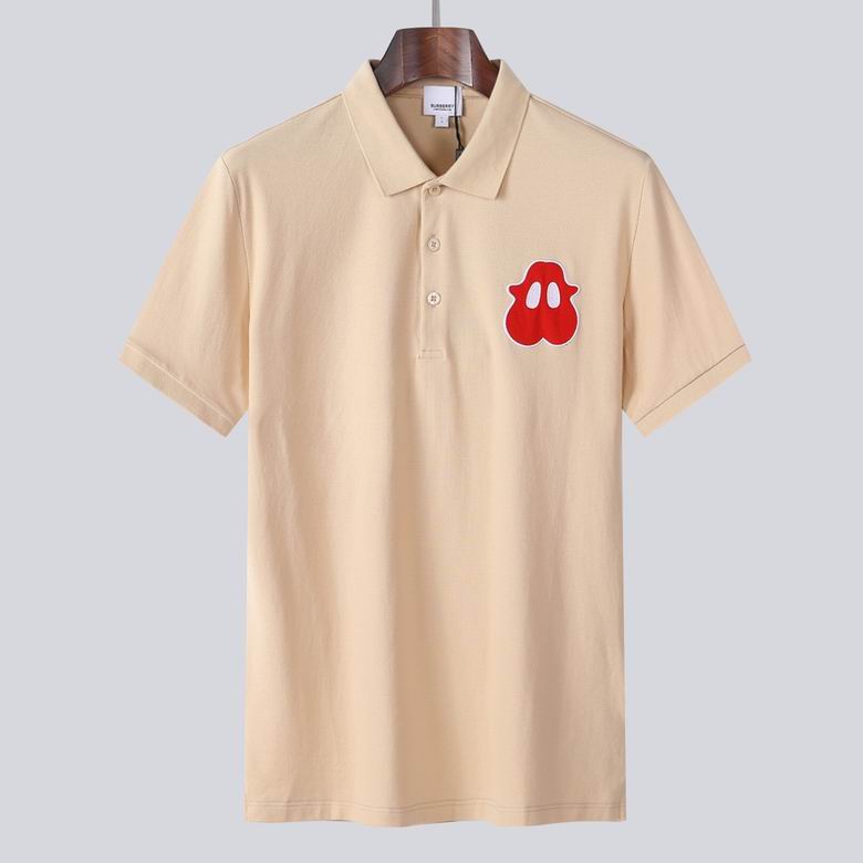 Wholesale Cheap B urberry Short Sleeve Lapel Replica T Shirts for Sale