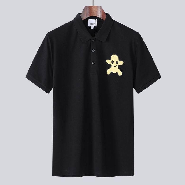 Wholesale Cheap B urberry Short Sleeve Lapel Replica T Shirts for Sale