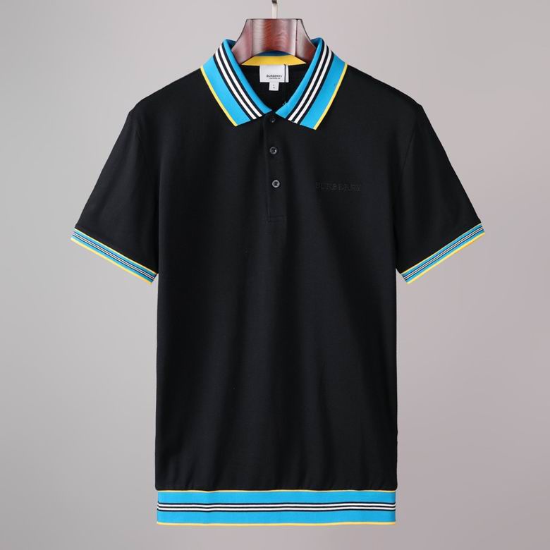 Wholesale Cheap B urberry Short Sleeve Lapel Replica T Shirts for Sale