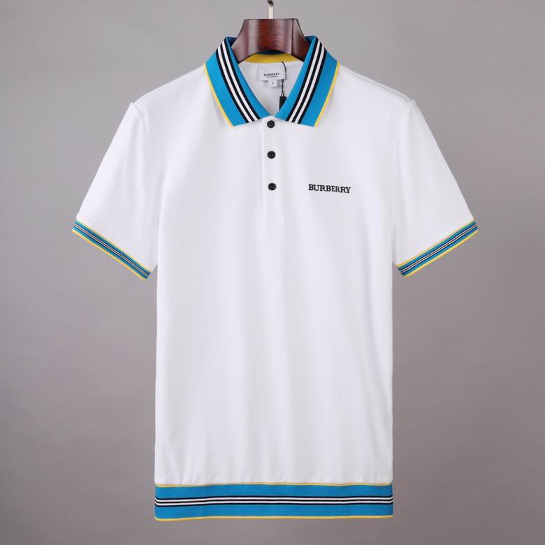 Wholesale Cheap B urberry Short Sleeve Lapel Replica T Shirts for Sale
