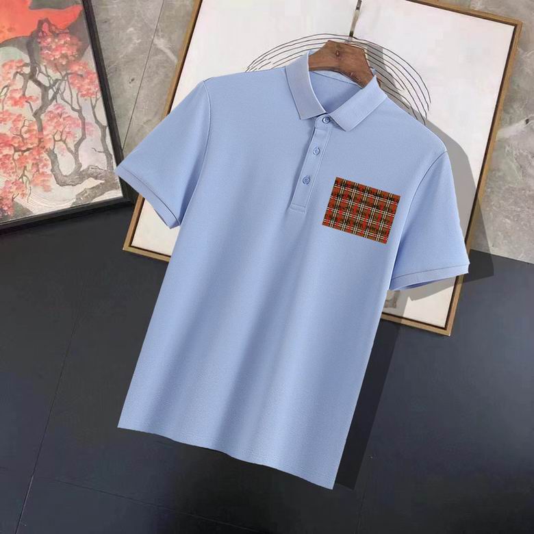 Wholesale Cheap B urberry Short Sleeve Lapel Replica T Shirts for Sale