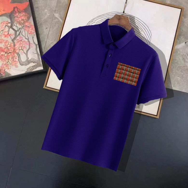 Wholesale Cheap B urberry Short Sleeve Lapel Replica T Shirts for Sale