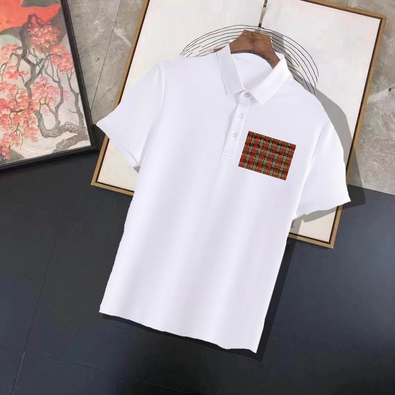Wholesale Cheap B urberry Short Sleeve Lapel Replica T Shirts for Sale