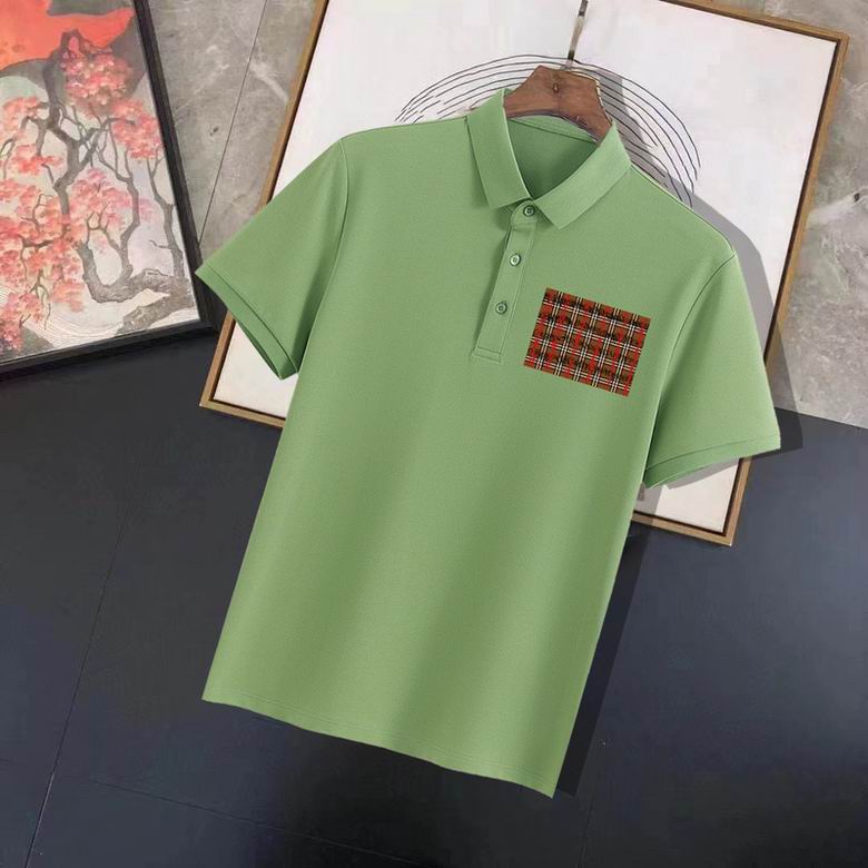 Wholesale Cheap B urberry Short Sleeve Lapel Replica T Shirts for Sale